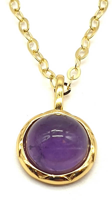 Collier Argent 925 Améthyste Ronde
