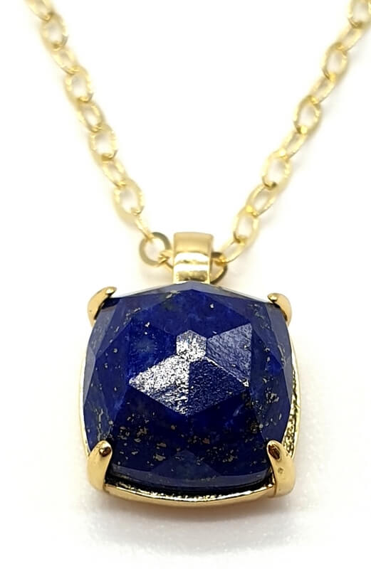 Collier Argent 925 Lapis Lazuli Carrée