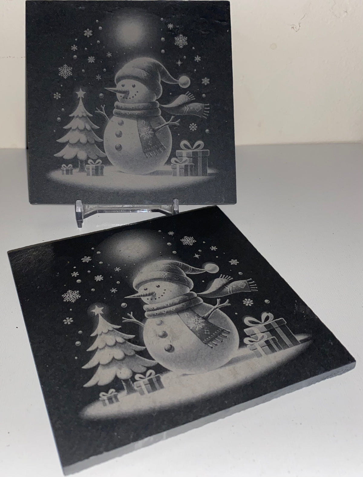 Sous verre bonhomme de neige