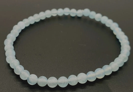 Bracelet Aigue Marine perles 4mm