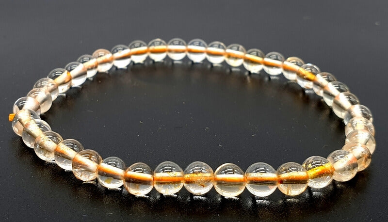 Bracelet Citrine Naturelle perles 4mm
