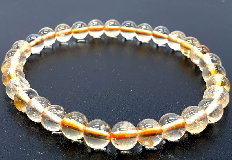 Bracelet Citrine Naturelle perles 6mm