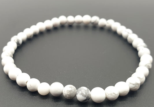 Bracelet Howlite Blanche 4mm