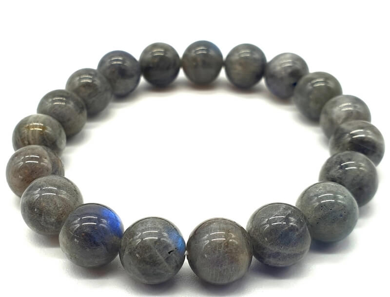 Bracelet 'Blue Light' Labradorite perles 10mm