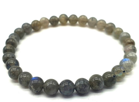 Bracelet 'Blue Light' Labradorite perles 6mm