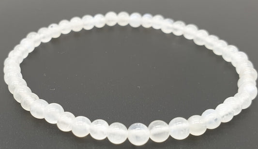 Bracelet Pierre de Lune blanche Perles 4mm