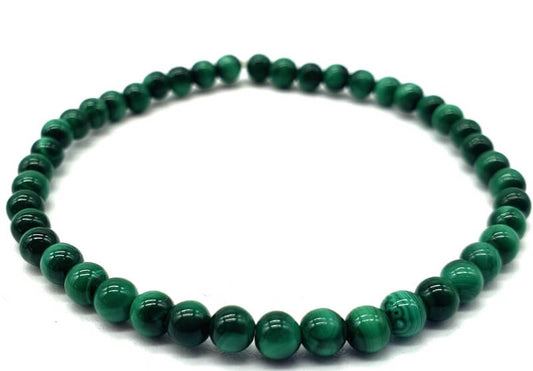 Bracelet 'Light Green' Malachite perles 4mm