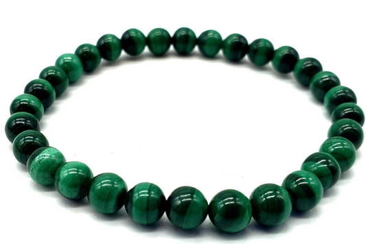 Bracelet 'Light Green' Malachite perles 6mm