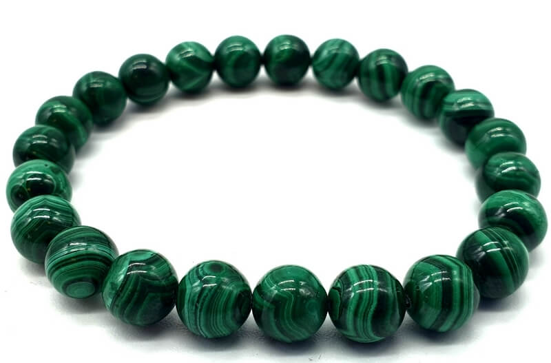 Bracelet 'Light Green' Malachite perles 8mm