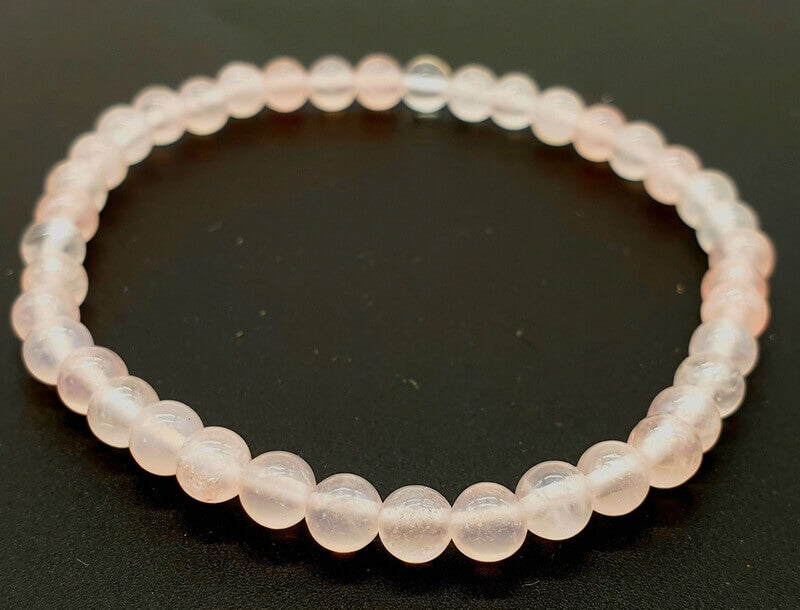 Bracelet Quartz Rose Perles 4mm