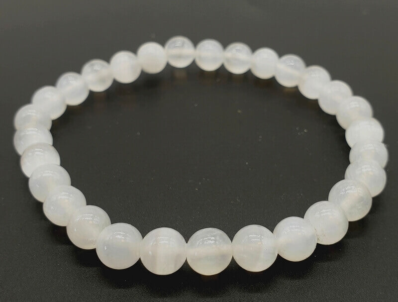 Bracelet Sélénite 'AA' perles 6mm