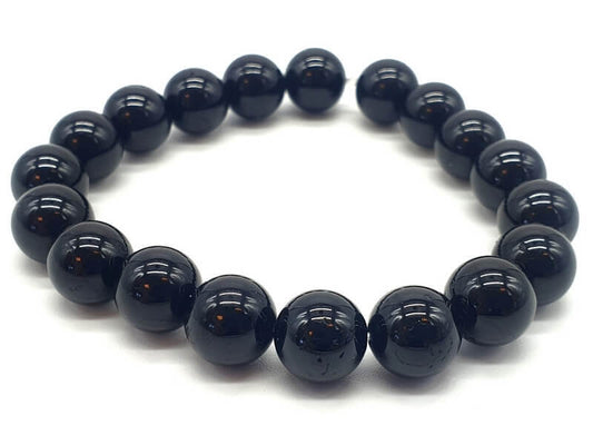 Bracelet Tourmaline Noire perles 10mm