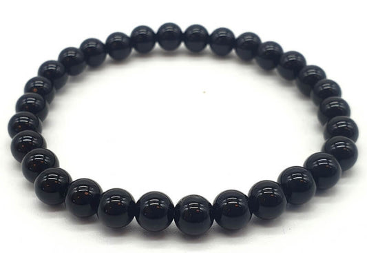 Bracelet Tourmaline Noire perles 6mm