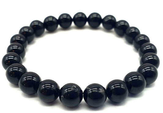 Bracelet Tourmaline Noire perles 8mm