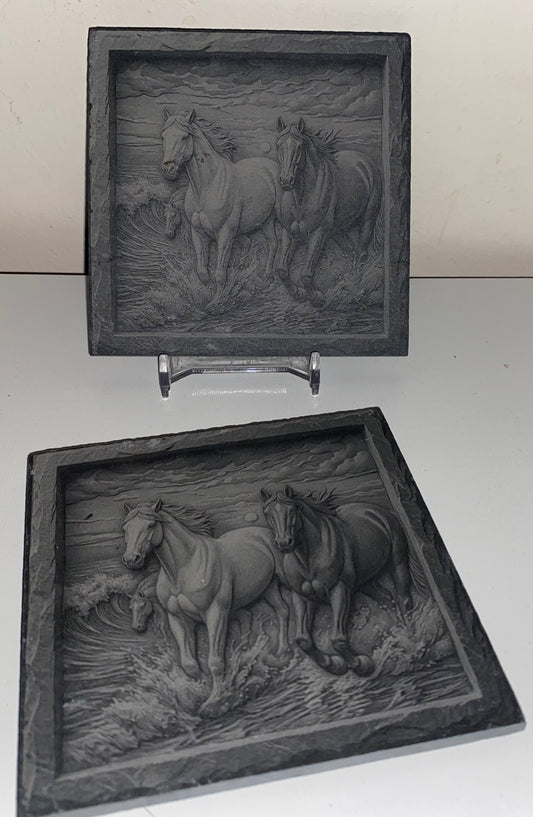 Sous verre chevaux