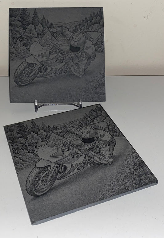 Sous verre moto angle