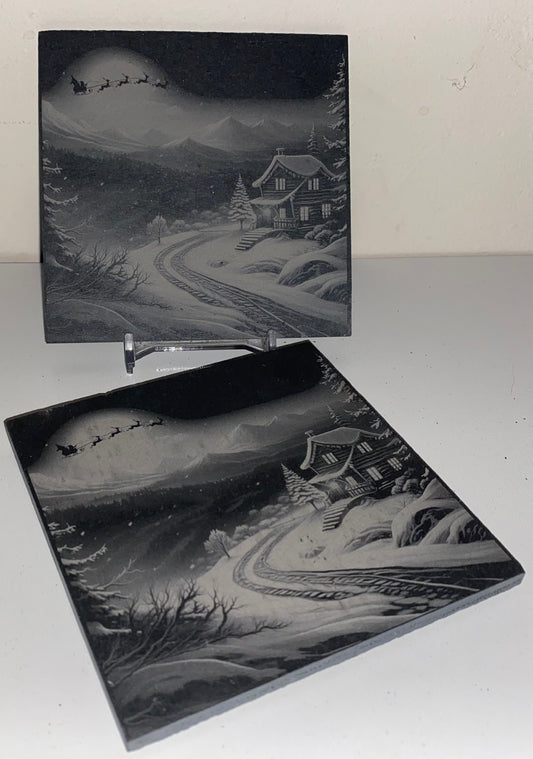 Sous verre chalet dans la neige
