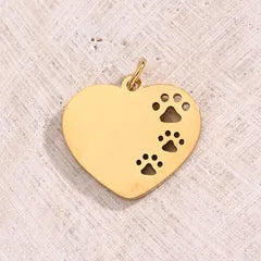 MEDAILLE COEUR ET EMPREINTES OR