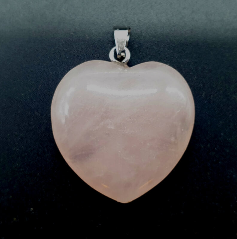 Pendentif Coeur Quartz Rose 2.5cm