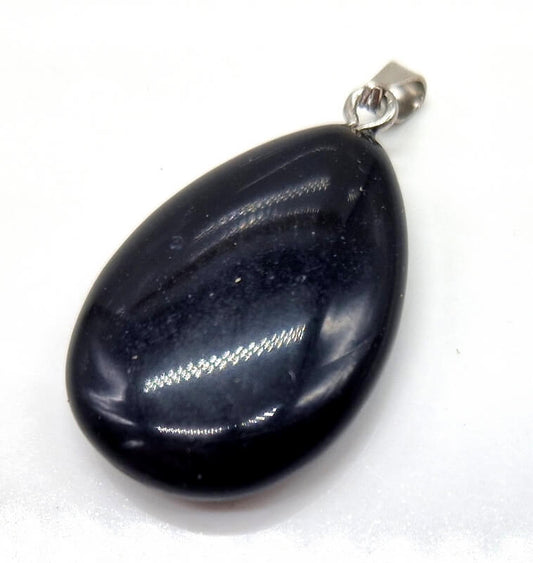 Pendentif Larme Obsidienne Noire 4cm