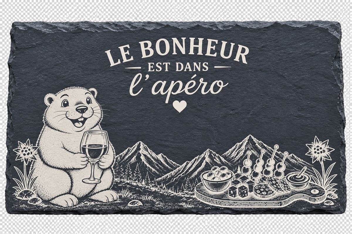 Planche en ardoise marmotte